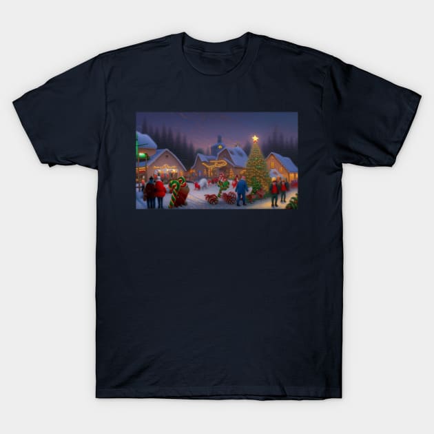 Small Town Christmas Festival T-Shirt by PaigeCompositor